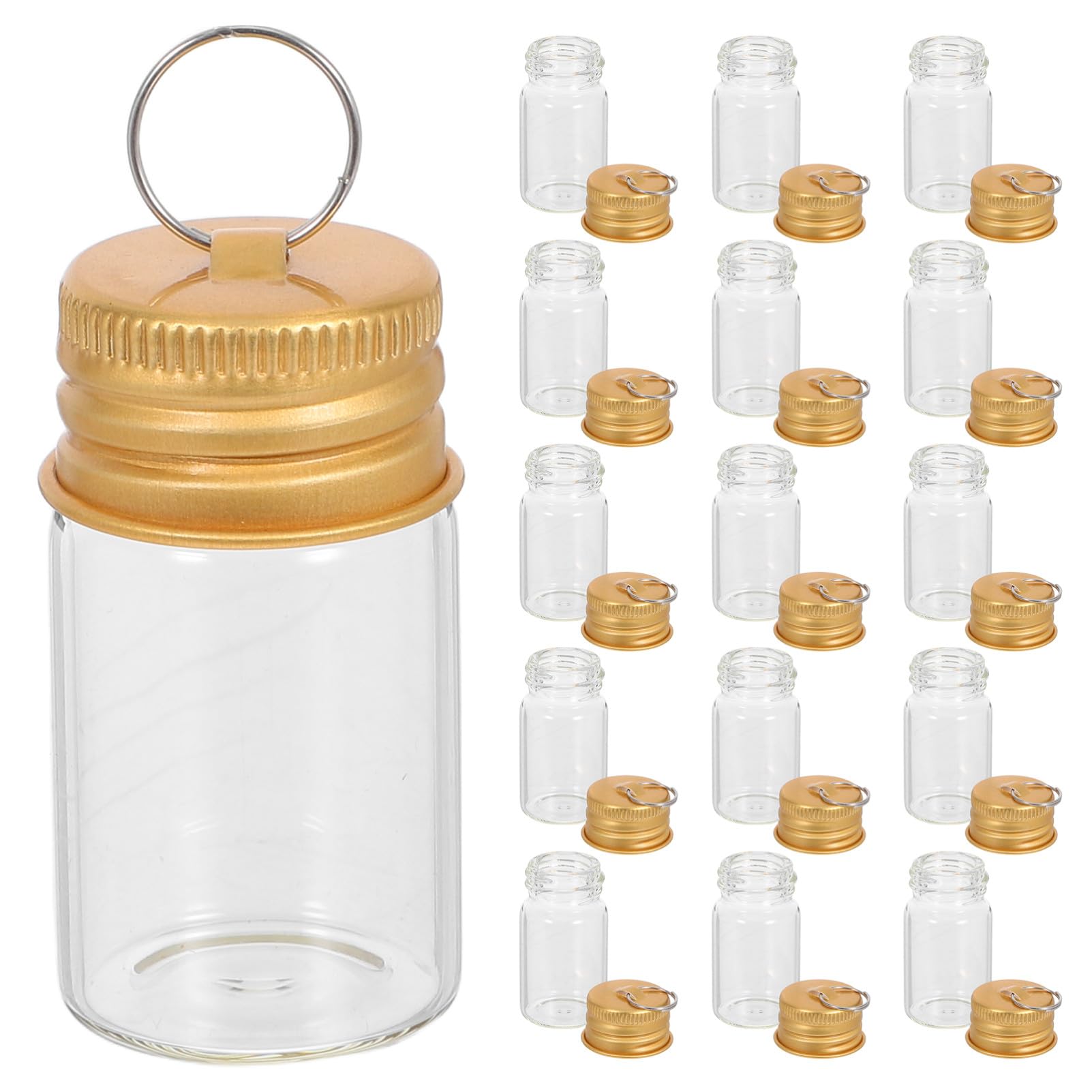 30 Stück Teiliges Mini Transparentes Wishing Drifting Bottle Mit Golddeckel Und Schlüsselring DIY Charmeanhänger Für Reisen Geburtstage Und Dekoration