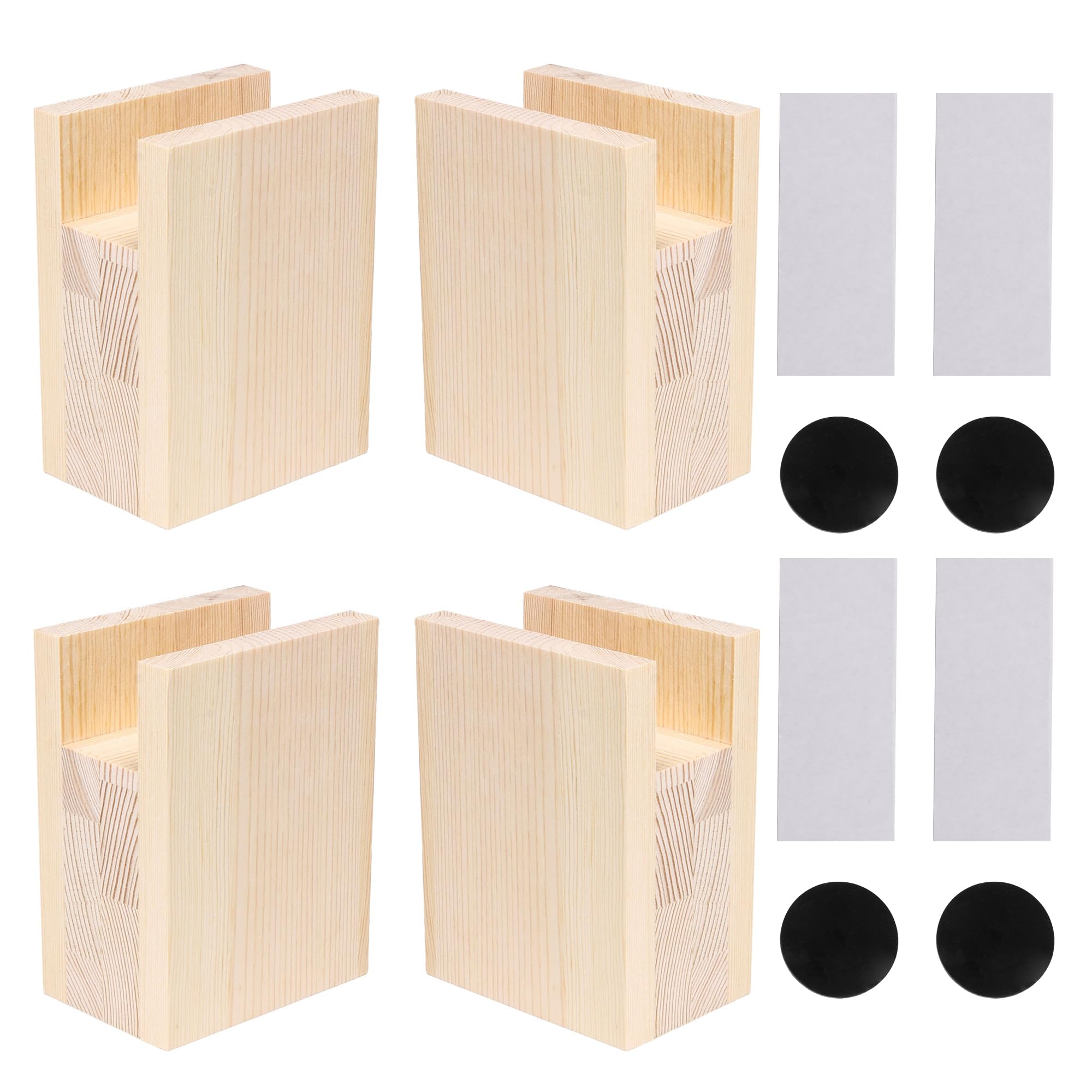 Doublelife Wood 4Pcs Bed Furniture Risers Heavy Duty Risers For Sofa Table And Chair (10Cmx10cmx4cm)