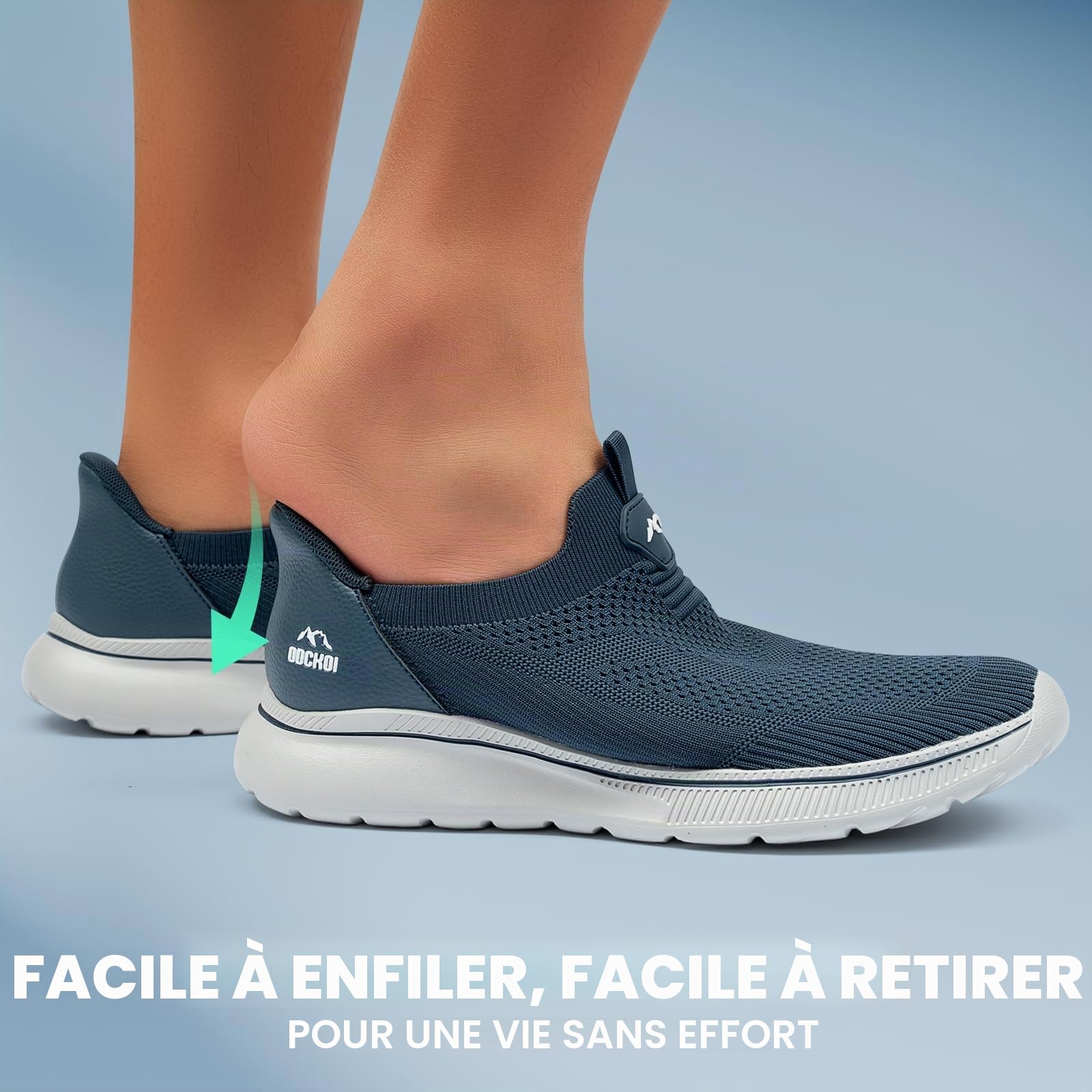ODCKOI Slip on Baskets Hommes sans Lacets Chaussures de Sport Respirantes Chaussures de Course Confortables Chaussures de Gymnastique Légères Chaussures de Jogging Outdoor