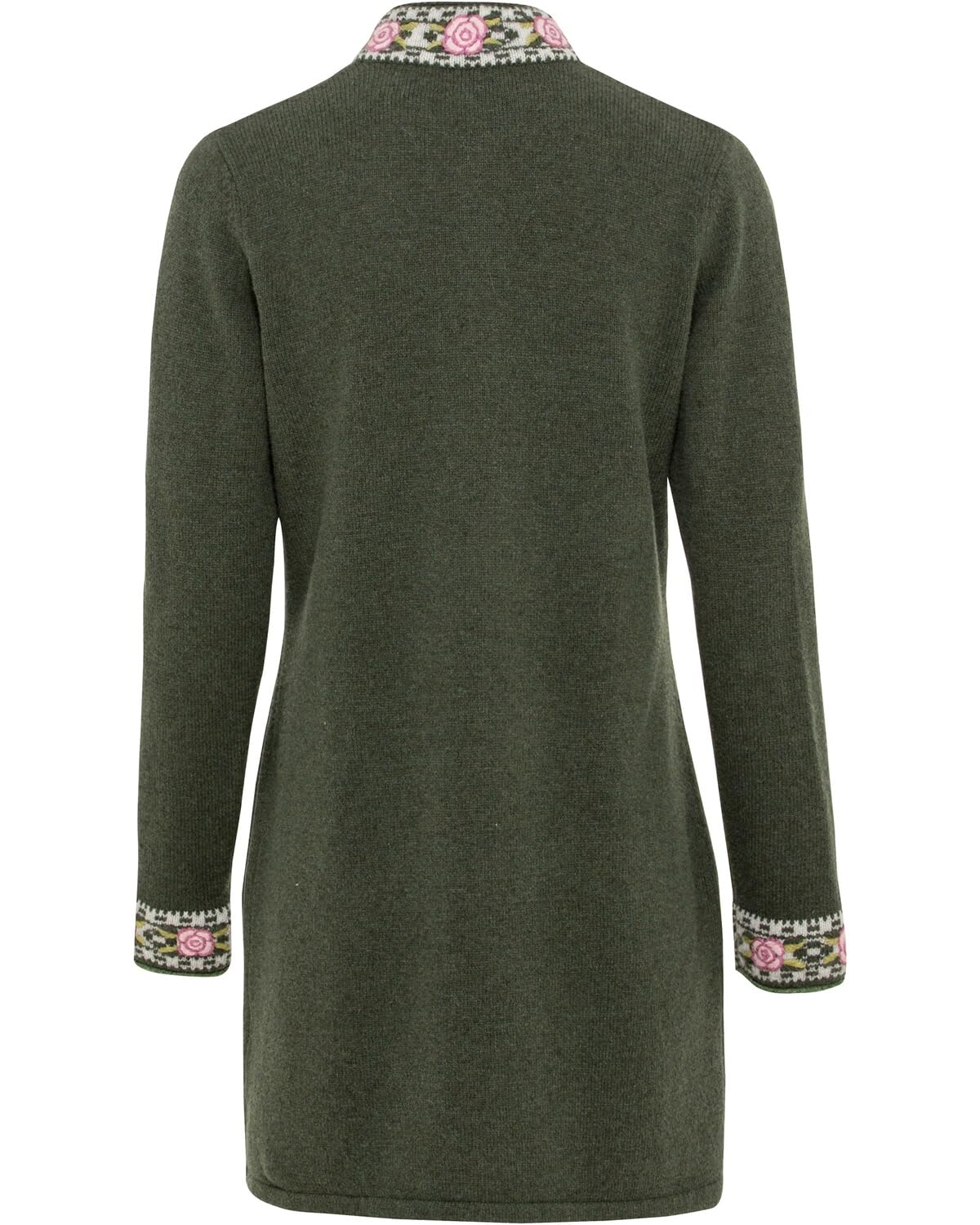 Lange Strickjacke mit Jacquard-Muster