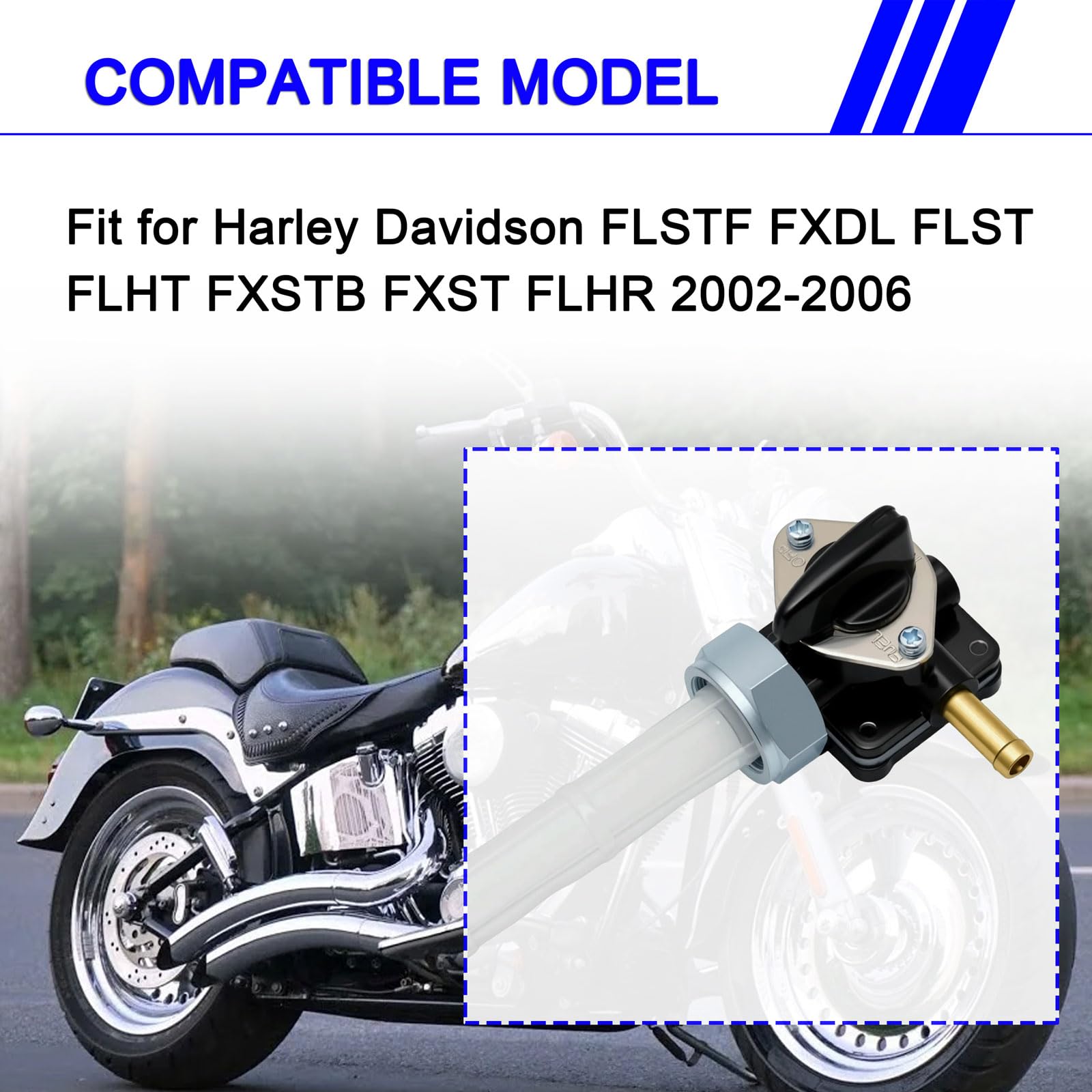 Amazon.co.jp: 61338-02 燃料バルブ ペットコック 22mm 左出口 Harley