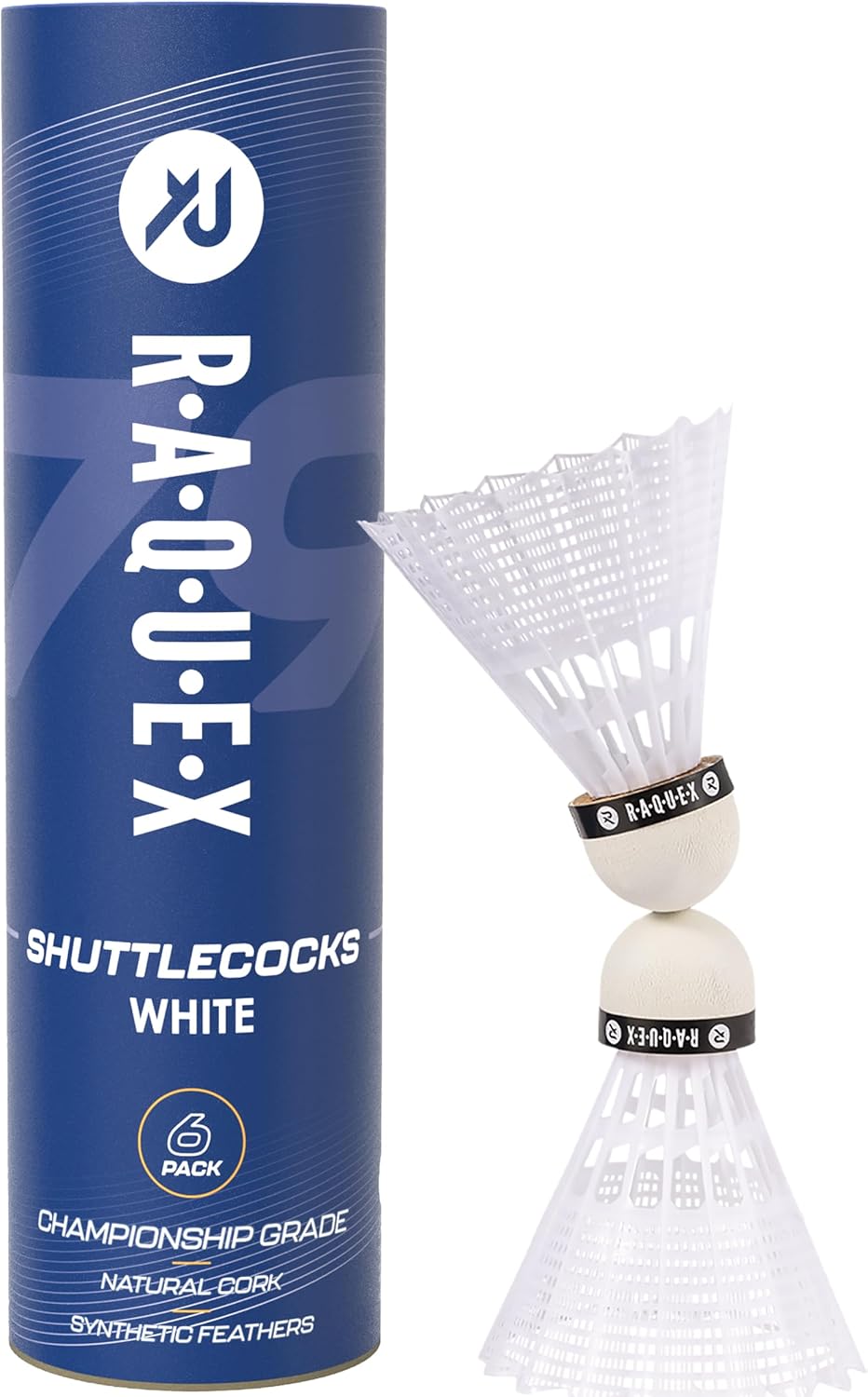 Raquex Badminton Shuttlecocks - Yellow/White, Tube of 6 - All Natural Cork Shuttlecocks, Nylon Feathers - Three Speed Options – Indoor Outdoor Durable Badminton Shuttles — image 12