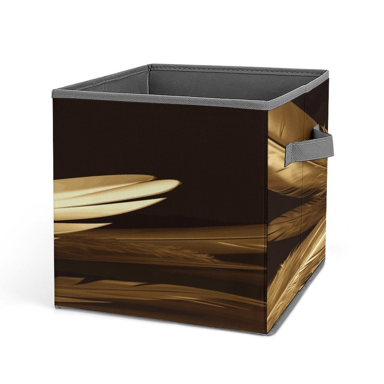 Fekiloot Style Golden Feathers Storage Bins Storage Baskets