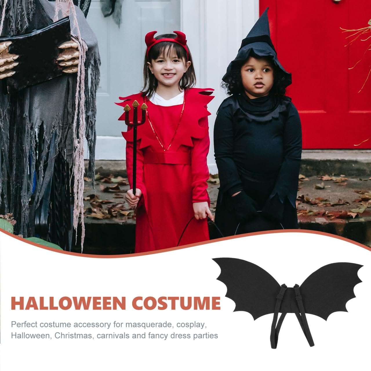 JOINPAYA Halloween Bat Wing Costume for Kids Adjustable Eva Lightweight Black Wings Performance Prop for Cosplay Parties Dress-up - Image 4