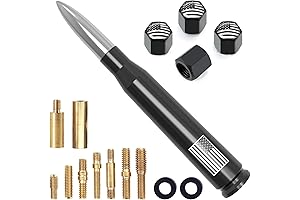 Enhance Your Ride with Bold American Accents: Short Antenna and Tire Valve...