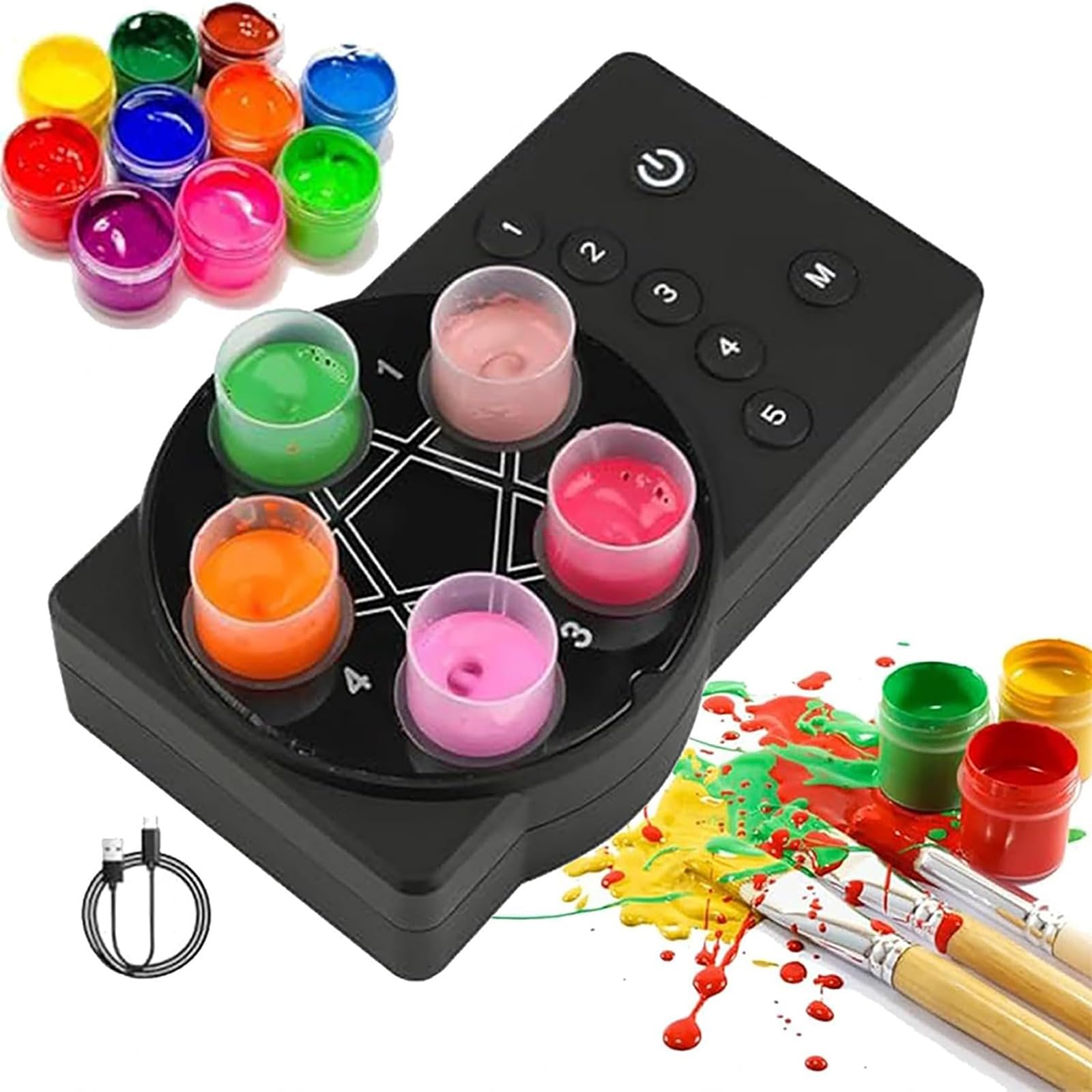 Vortex - Mezclador automático de tinta para tatuajes con 8 tazas medidoras y 10 varillas magnéticas, 3 velocidades ajustables, fuerte potencia para artistas del tatuaje y principiantes