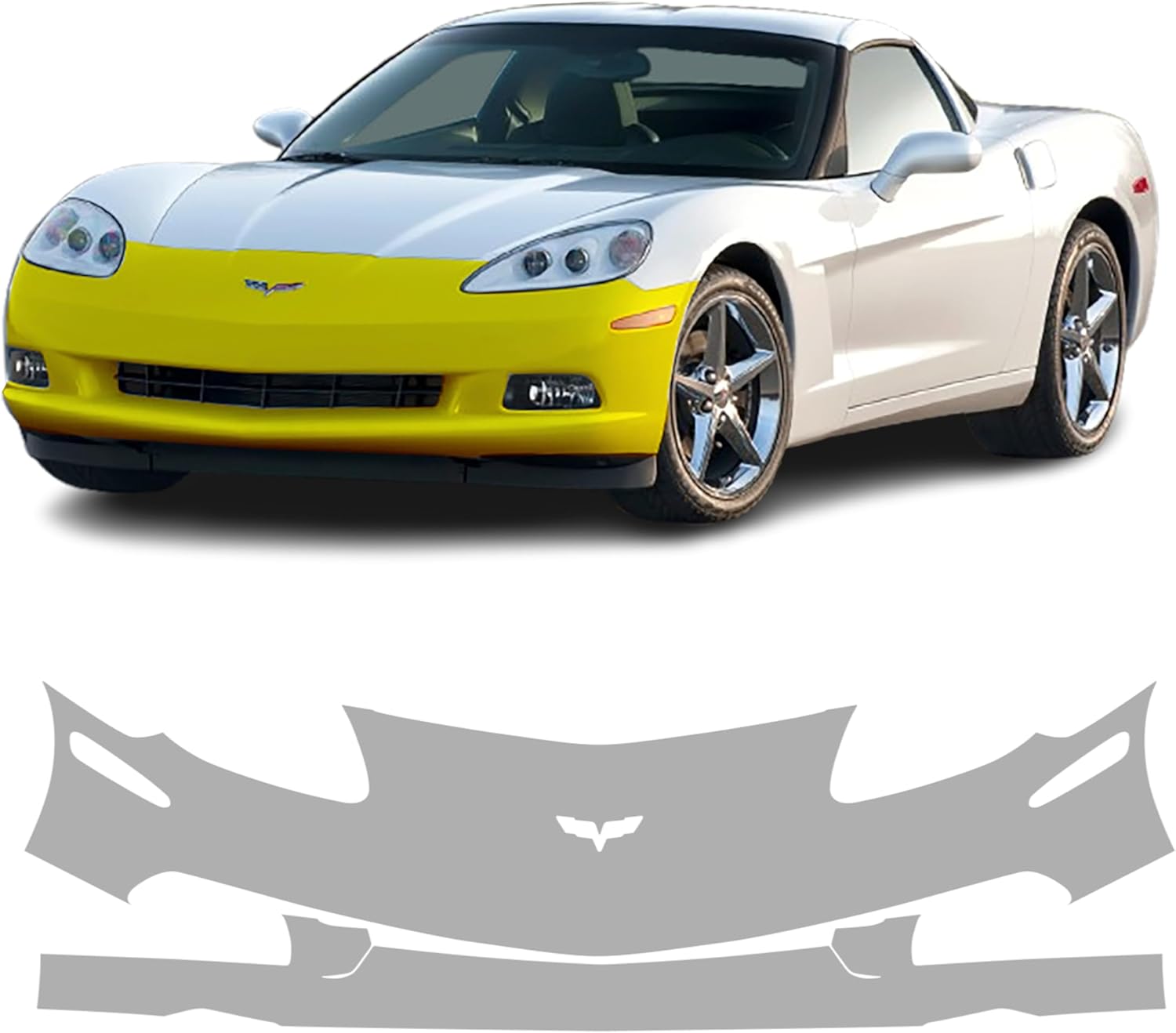 Pre-Cut PPF Front Bumper Paint Protection Film for Corvette C6 Base (2005 2006 2007 2008 2009 2010 2011 2012 2013)