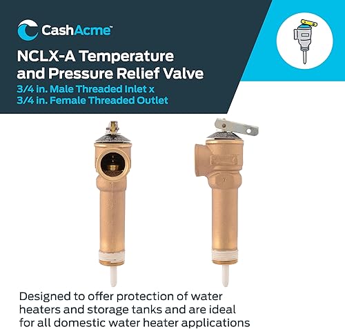 Miniatura 16 de Cash Acme Válvula de alivio de temperatura y presión NCLX-5L de 3/4 pulgadas, empuje para conectar accesorios de plomería de latón, cobre, tubo