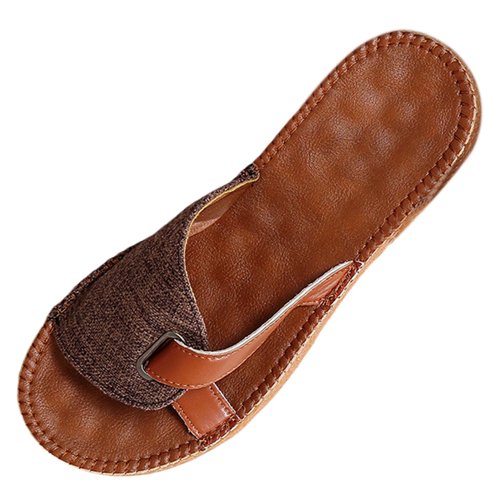 Pantoufles d'été en cuir souple de qualité supérieure