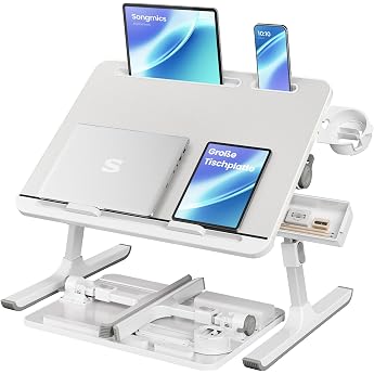 SONGMICS Laptop Table 56 x 40 cm Adjustable Height