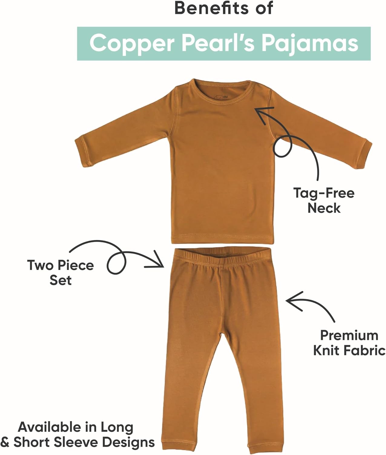 Copper Pearl ツーピース 長袖 幼児 パジャマ パジャマ セット 男の子と女の子向け - 愛らしい柄のパジャマ、寝ている