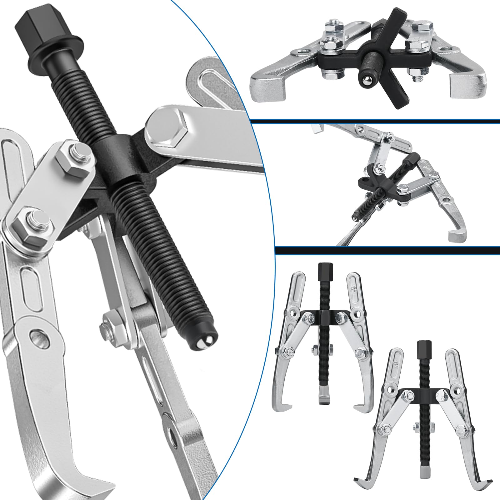 XIIW Extracteur de Roulements à 2/3 Mâchoires Int./Ext. 12" (50-300mm) | Arrache Roulement, Jeu d'Extracteurs Parallèle Griffes Réglable, Outil d'extraction pour Roue Engrenage Volant Moteur Rotor