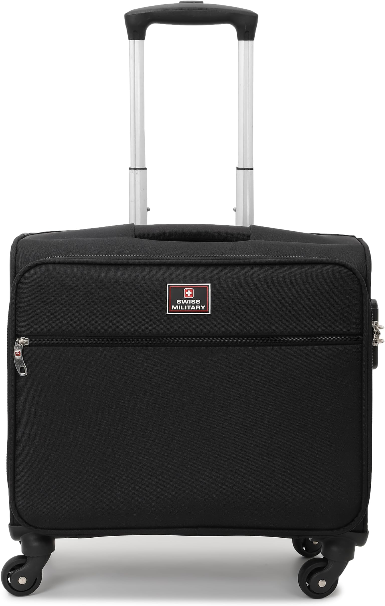 Kasper Luggage Bag, Soft-Sided Trolley Bag, Cabin Luggage, Overnighter Trolley Bags|Durable Polyester Material, Ergonomic 360° Rotatable Wheels, 3 Dial Lock, 43 cms, 48L, Black, 1