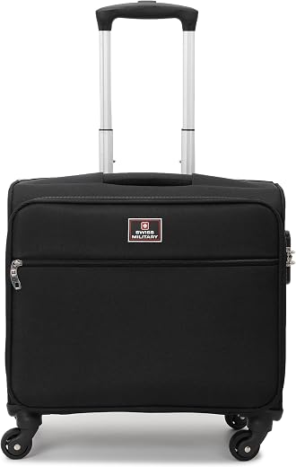 Swiss Military Kasper Luggage Bag, Soft-Sided Trolley Bag, Cabin Luggage, Overnighter Trolley Bags|Durable Polyester Mater...