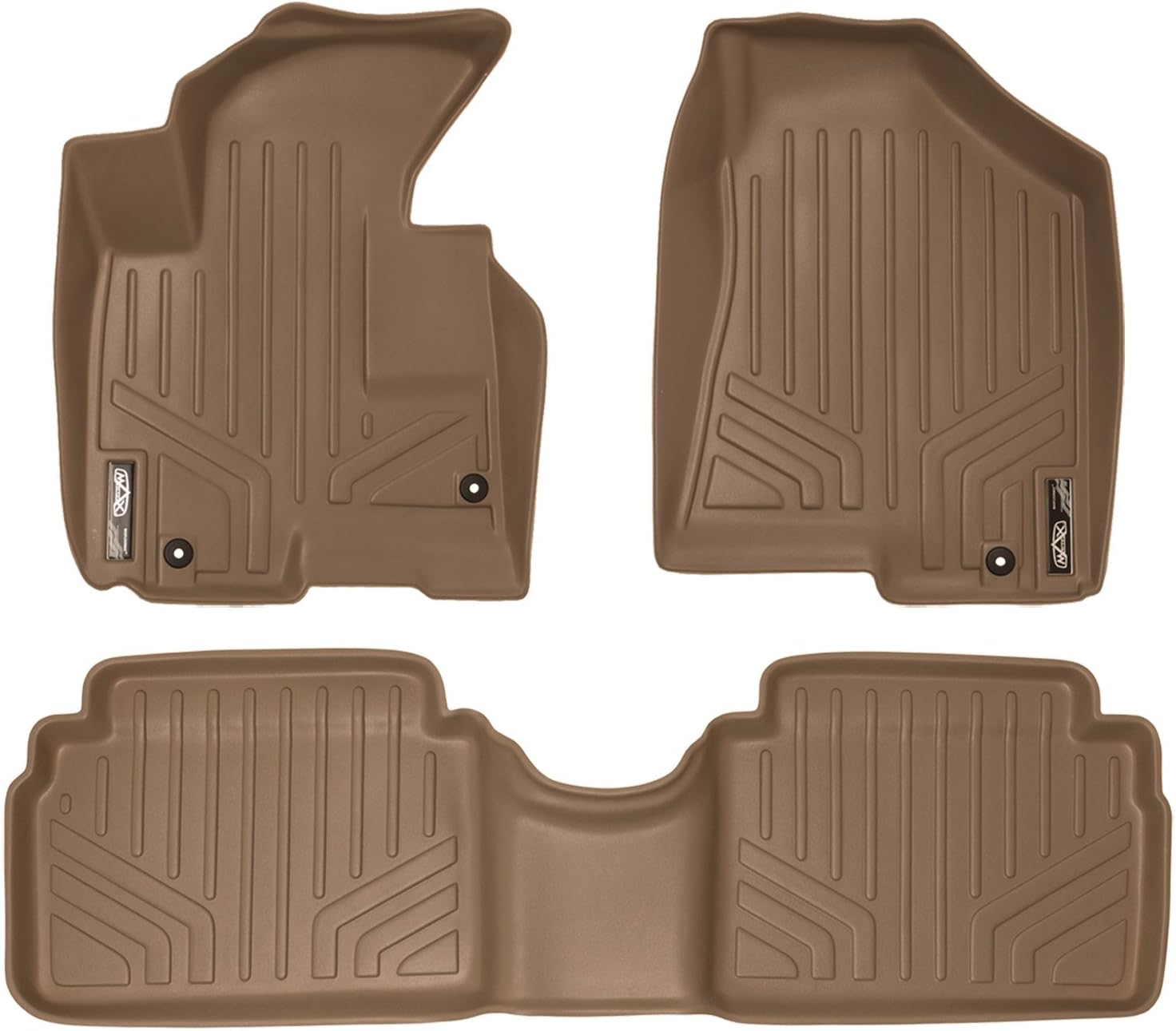 MAXLINER Floor Mats 2 Row Liner Set Tan for 2011-2013 Kia Sportage / 2010-2013 Hyundai Tucson