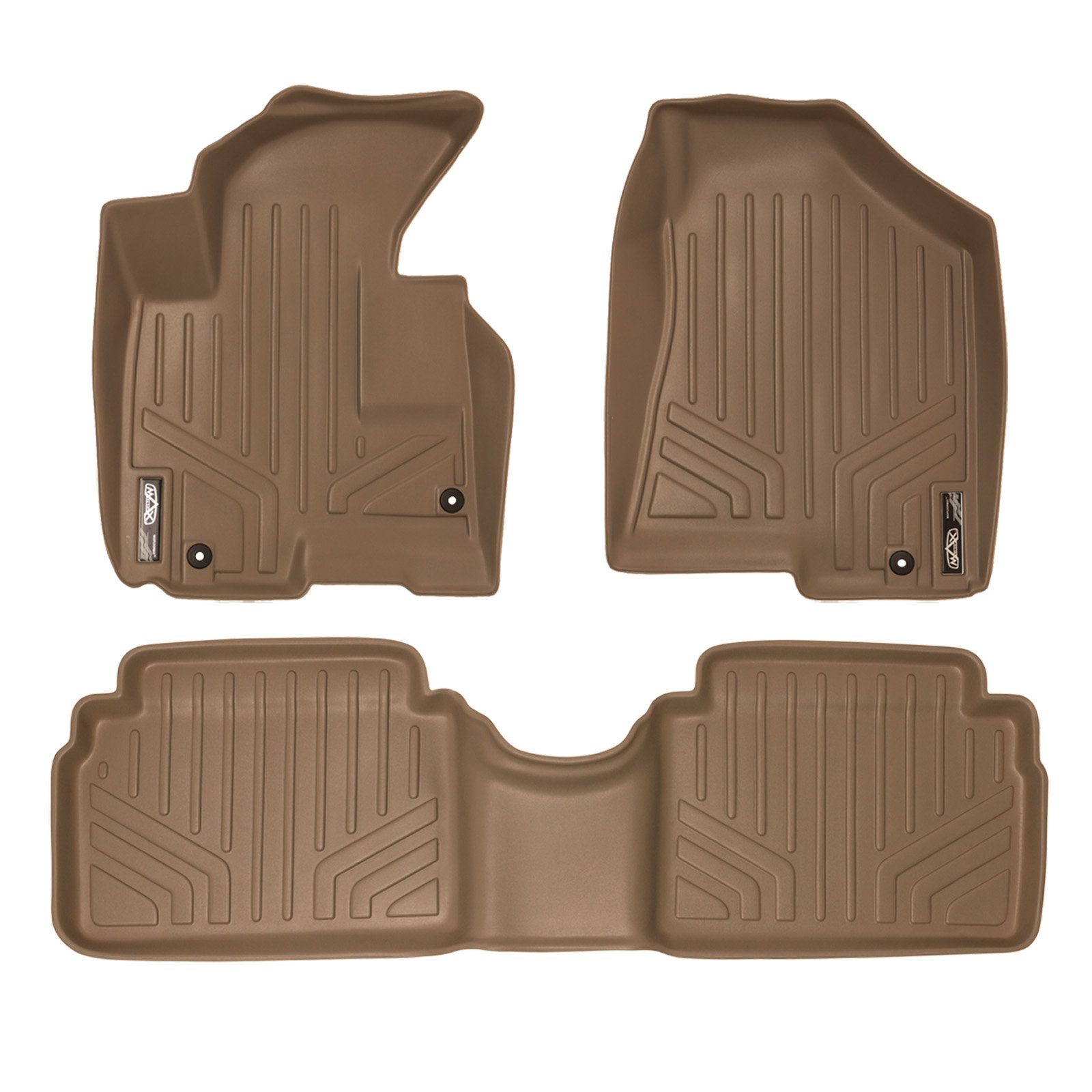 MAXLINER Floor Mats 2 Row Liner Set Tan for 2011-2013 Kia Sportage / 2010-2013 Hyundai Tucson