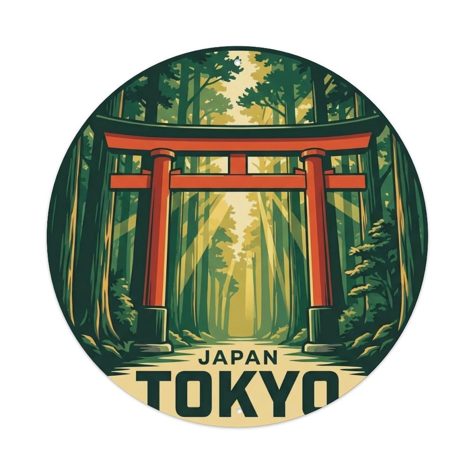 Vintage Travel Tokyo Japan Wonderland Vintage Metal Tin Sign Plaque Wall Decor for Cafe, Club Bar, Office, Garden Metal Poster 8x8Inch