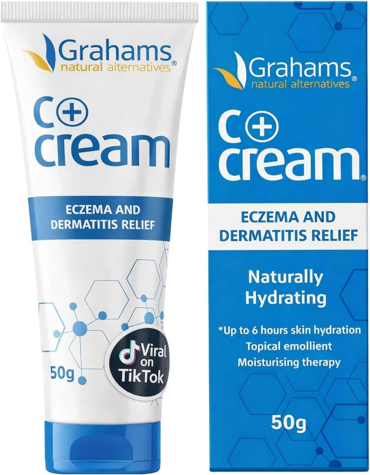 โ Grahams Natural C+ Eczema & Dermatitis Cream - All-Natural & Steroid-Free - Manuka Honey & Calendula - Clinically Proven Eczema Cream - Moisturizing Lotion for Extremely Dry Skin, Itch Relief, 50g