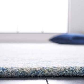 SAFAVIEH Abstract Collection Accent Rug - 3' x 5', Blue & Ivory, Handmade Wool, Ideal for High Traffic Areas in Entryway, Living Room, Bedroom (ABT428M)