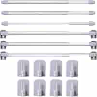 4 Aste Per Tende Estensibili 40-70cm Senza Foratura - Con 8 Ganci Adesivi Per Cucina, Bagno, Negozio - Foto 4