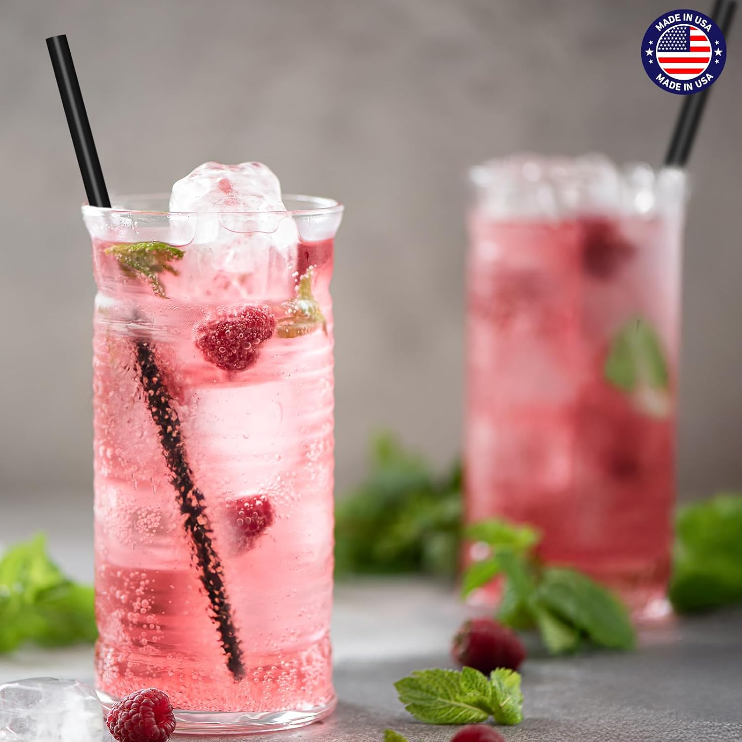 Glotoch Express 1000 PCS Individually Wrapped Black Plastic Straws, 7.75'' Long, 0.24'' Diameter Disposable Drinking Straws for Every Occasion, Party, Made in USA - Image 7