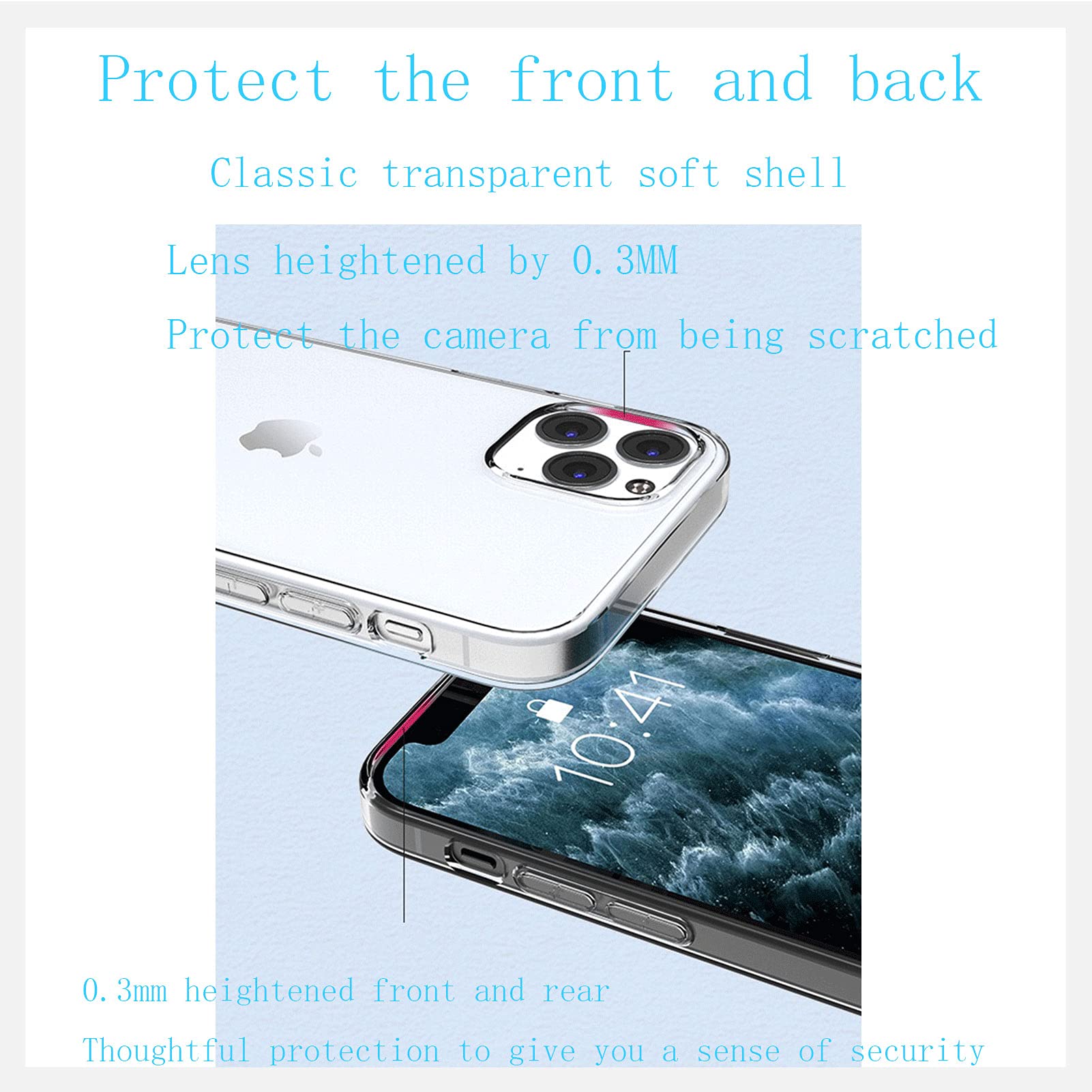 Cover + 2 Vetri Temperati 9H Per Motorola Moto E20 (6,5 Pollici) - Custodia In Silicone TPU Morbido Nero - Protezione Anti Graffio E Antiurto - WMA29
