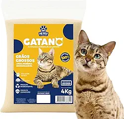 Areia Higiênica 4kg Grãos Grossos Biodegradável 100% Mandioca Para Gato