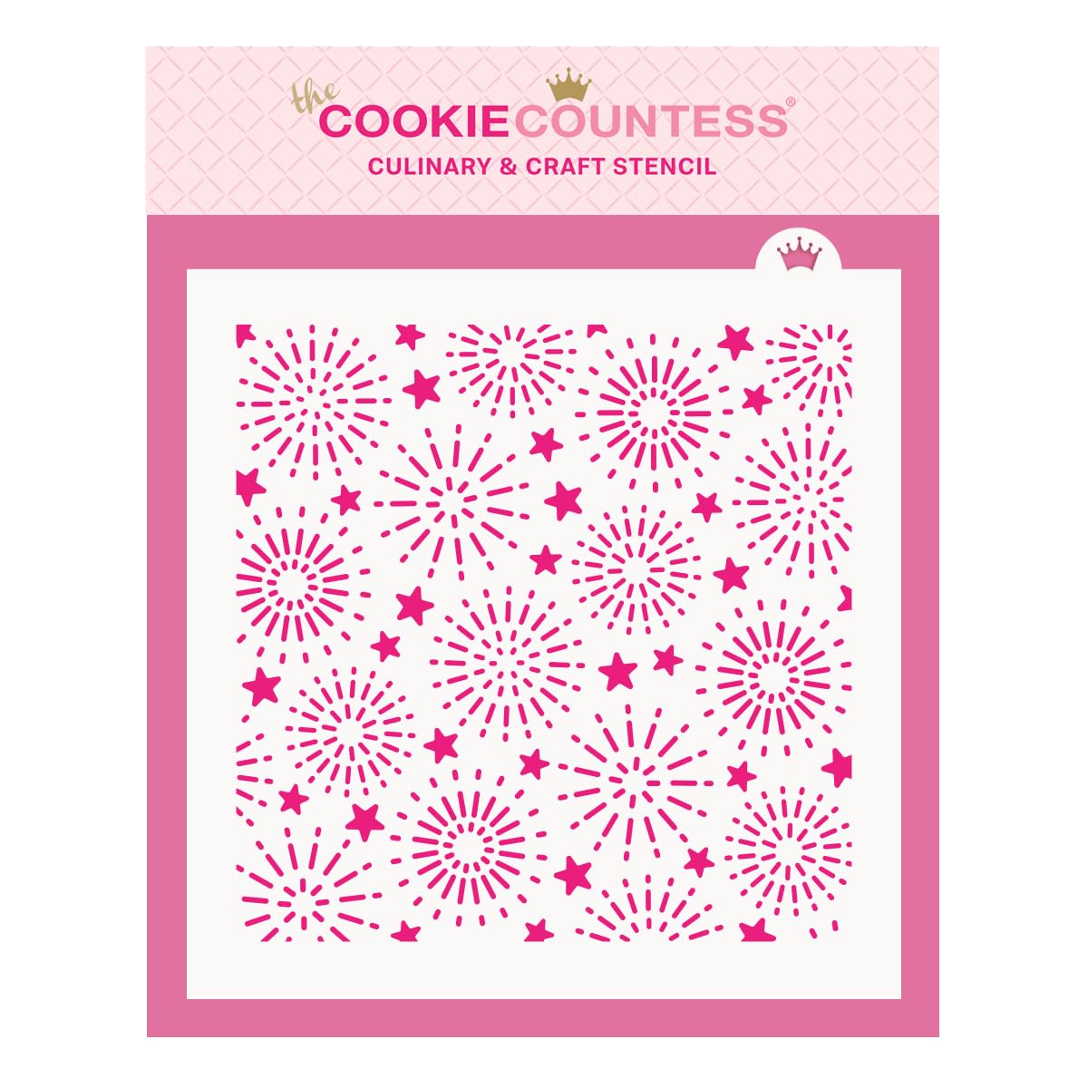 The Cookie Countess Festive Fireworks Pattern Stencil