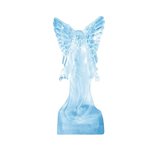 Department 56 Village Accessories Ice Castle Angel Statue Lit Figurine, 3.74 Inch, Multicolor