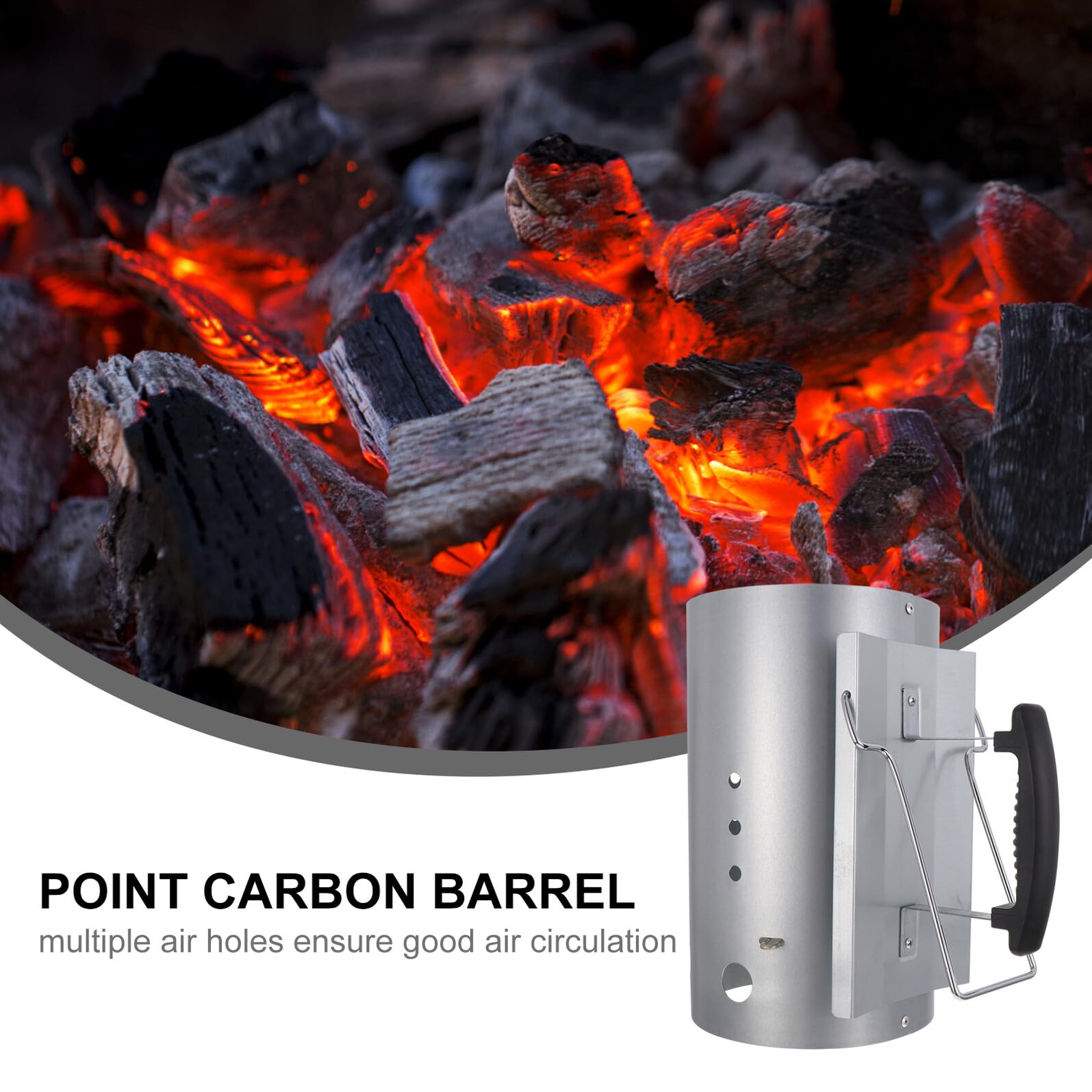 Hohopeti Ciminiera di Accensione Galvanizzata per Barbecue Utensili per Barbecue Senza Sapore Chimico per Atmosfera Estiva e Uso Outdoor BBQ