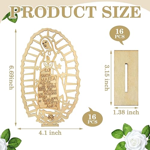 Miniatura 2 de Yuntau 16 centros de mesa de bautismo de madera para mesa de centro de mesa para bautizo cruces, decoración de mesa religiosa católica, bautizo,