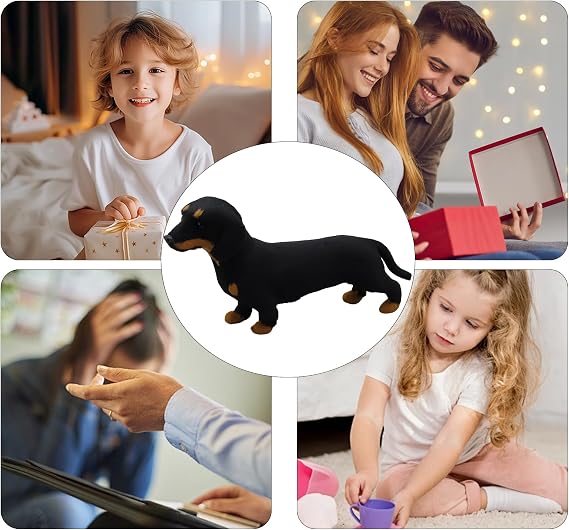 Stuffed Dachshund - Cute Realistic Cartoon Plush Toy, Funny Long Bodied Dog Doll, Adorable Wiener Dogs Puppy | Soft Cuddly Gift for Birthday Children Women Girls Boys Baby Youth Teens