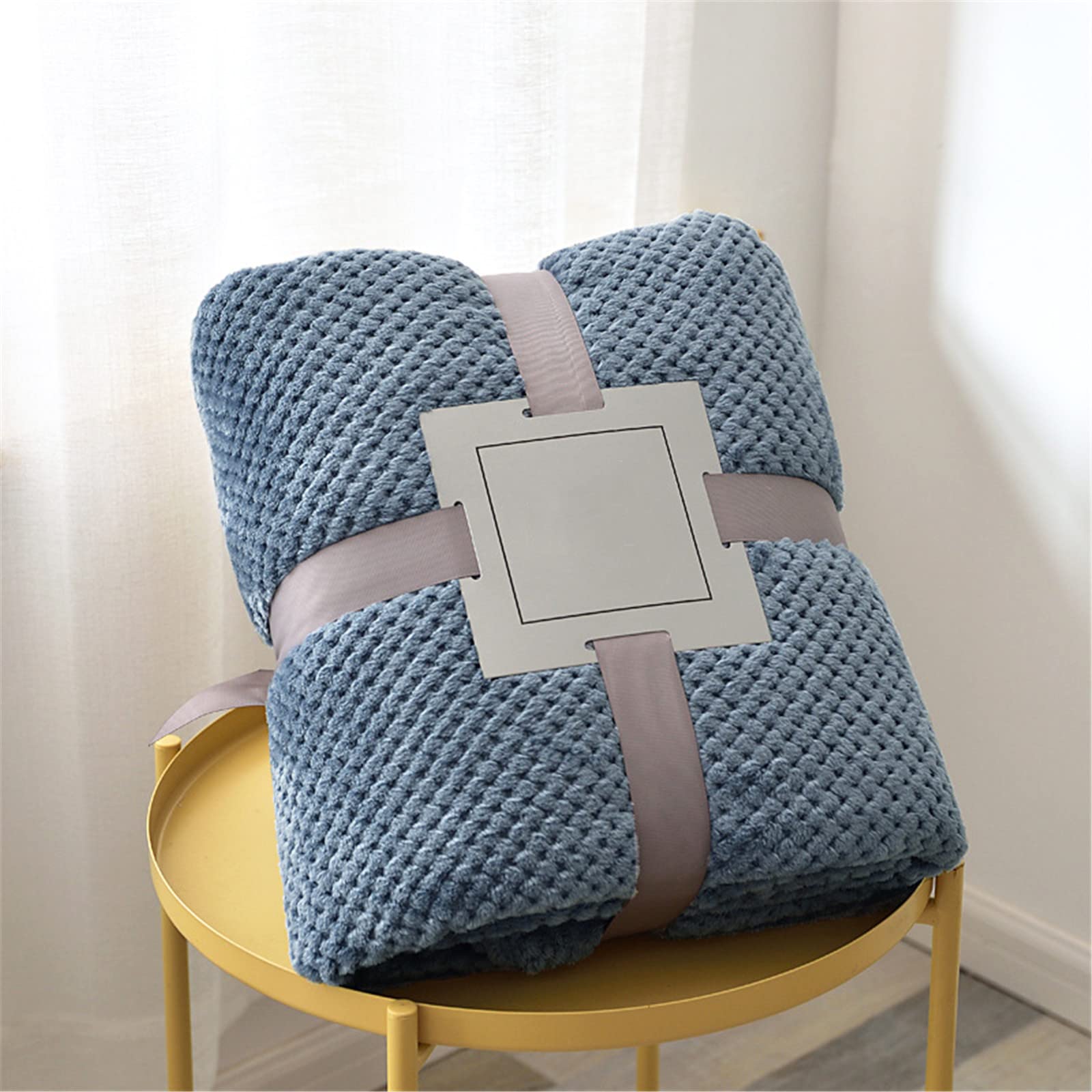 Chickwin Solid Color Fluffy Flannel Blanket Throw Large for Sofa Warm Cozy Fluffy Blanket Soft Fleece Blankets Lightweight Microfiber Throw Blanket for Bed Couch Chairs (70x100cm,Haze blue)