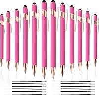 Vista 10 de 12 unidades 2 en 1 bolígrafo con punta de lápiz capacitivo, 1,0 mm de tinta negra, bolígrafo metálico con punta de lápiz capacitivo para pantallas