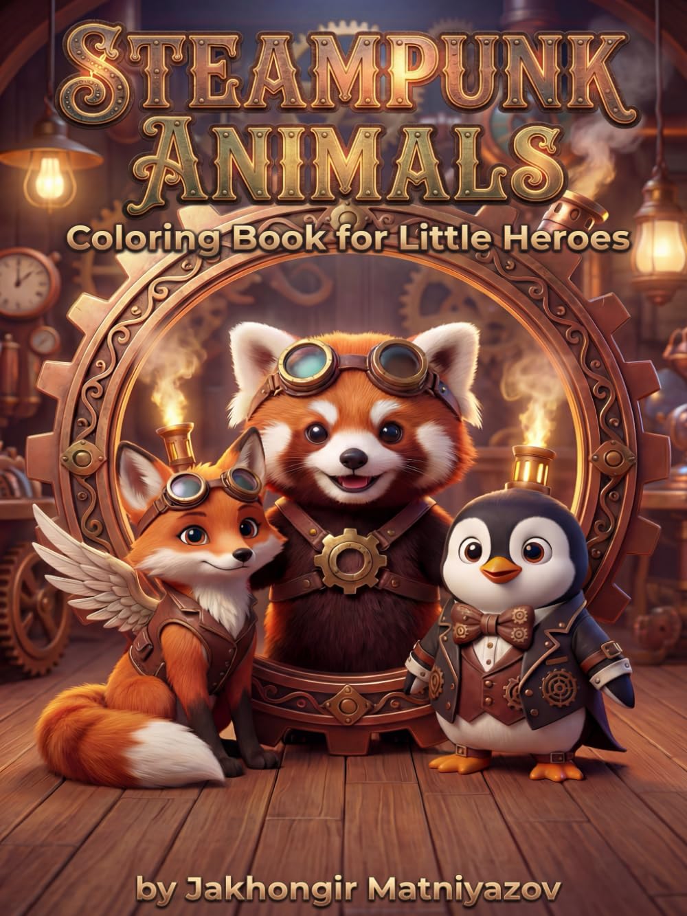 Steampunk Animals: Coloring Book for Kids: 30 Unique Mechanical Baby Animals with Gears and Steam Gadgets.