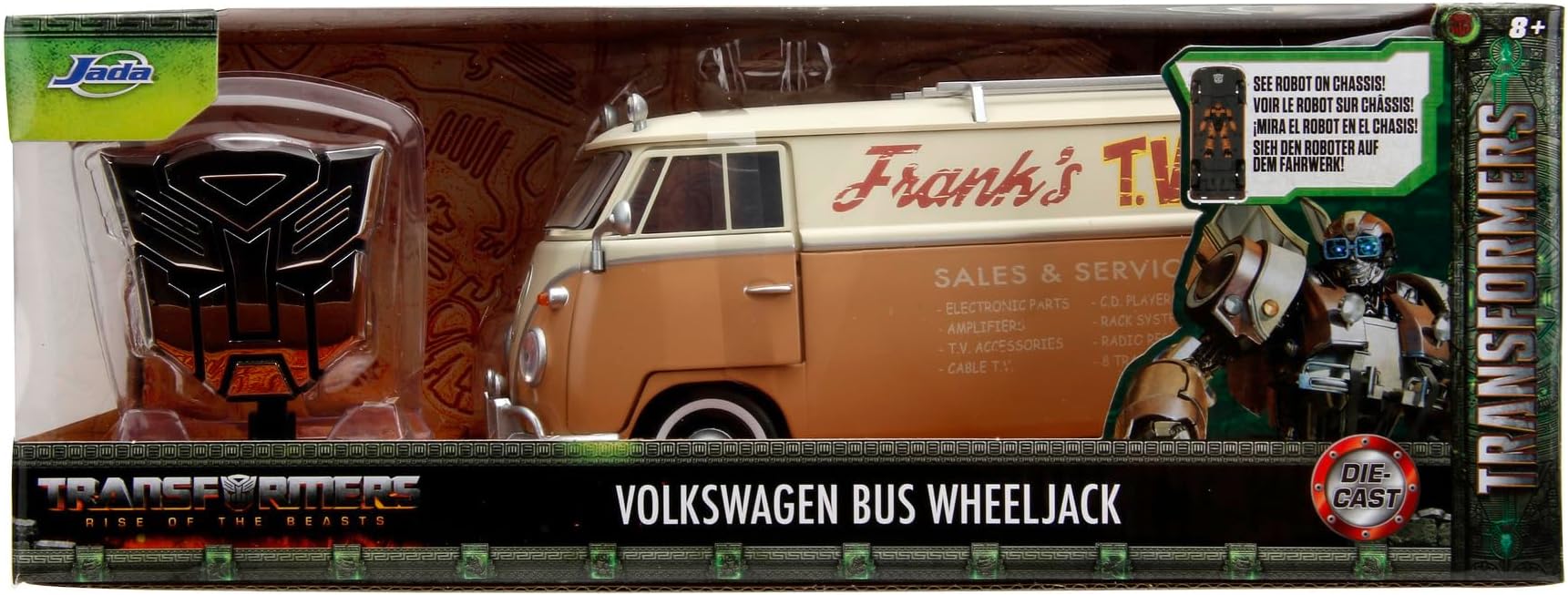 Jada 253115013SSU TRANSFORMERS RISE OF THE BEASTS 1967 VW Bus WheelJack 1:24 Diecast Vehicle