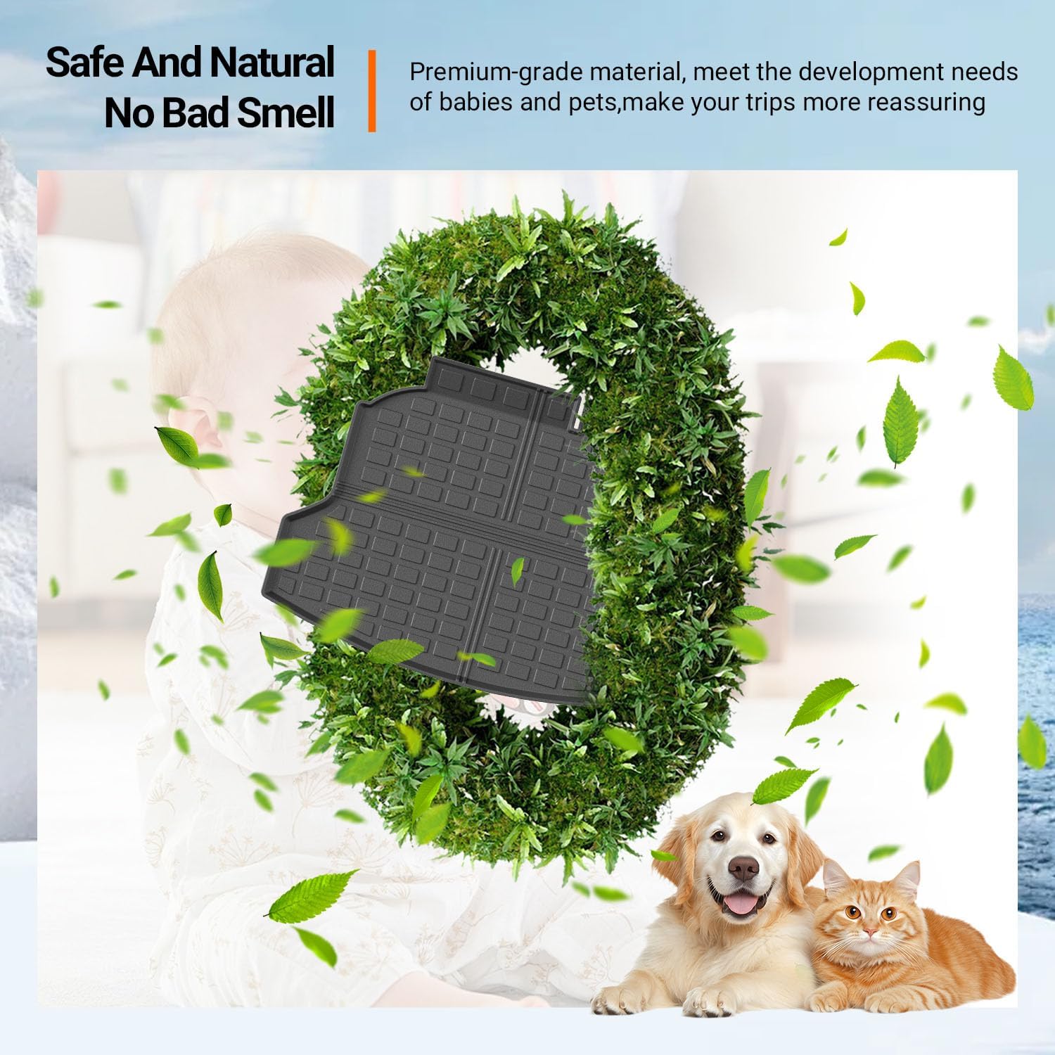 powoq Trunk Mat Compatible with 2012-2016 Honda CRV Trunk Liner TPE Cargo Liner Cargo Mat Replacement for 2012 2013 2014 2015 2016 Honda CRV Accessories (Fit 12-16 Model, Trunk Mat)