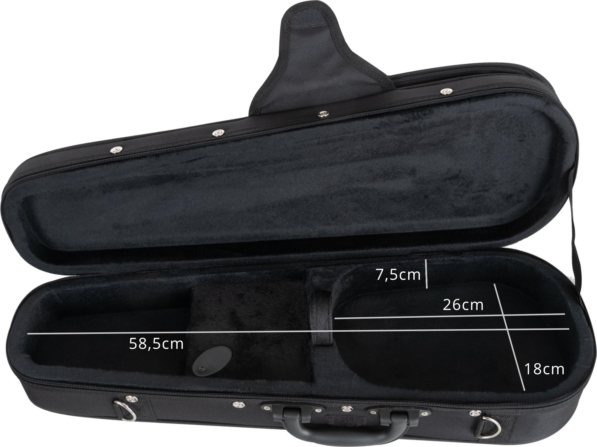 Shaman Softcase per Ukulele Soprano - Custodia leggera con schiuma rigida sagomata, tasca interna ed esterna, tracolla rimovibile. Dimensioni interne: 58,5x18x7,5 cm. Colore nero.