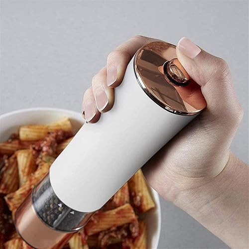 Miniatura 2 de Juego de molinillo de sal y pimienta de acero inoxidable, agitador alto, grosor ajustable, recargable, sal marina, molinillo de pimienta negra