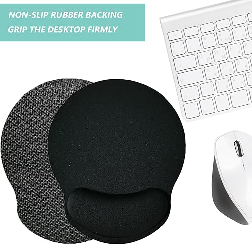 Miniatura 4 de Alfombrilla de mouse con soporte de muñeca, alfombrilla de mouse ergonómica con cojín de espuma viscoelástica para reposamuñecas, base de goma