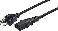 Vista 9 de Yaxa Basics - Cable de alimentación para PC, 25 pies, cable de alimentación CA para monitor, computadora, TV, 3 clavijas, 18 AWG, 125 voltios