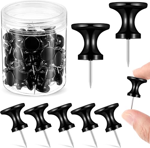 Outus 60 pines gigantes gigantes de 1 pulgada con cabeza de plástico para tablero de corcho, carteles, carteles, decoraciones, regalos de menos de