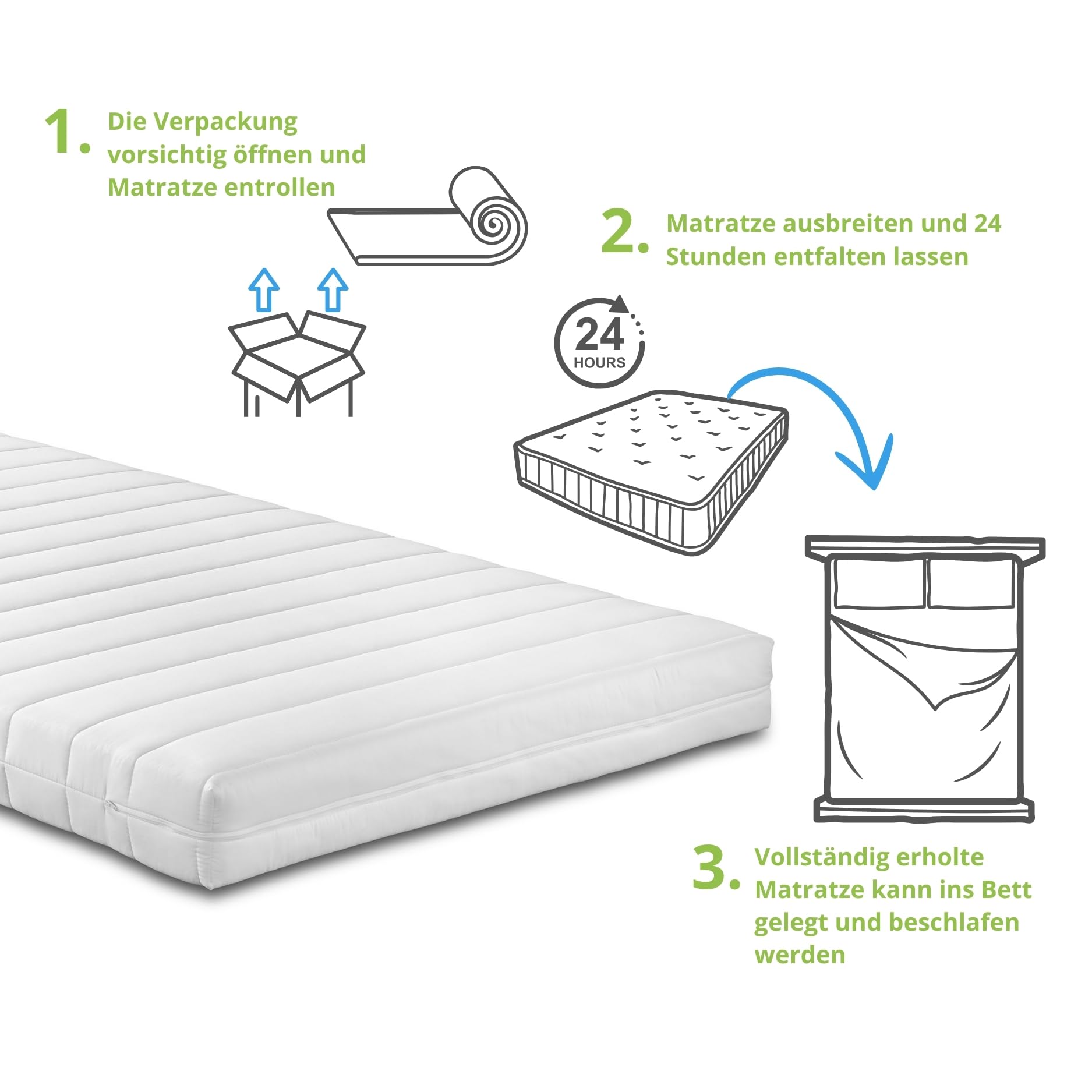 Bodyprotect Kaltschaummatratze Comfort Line 90x190 cm, orthopädische Matratze Härtegrad H2 weich - mittelfest, Oeko-TEX, ergonomische Schaumstoffmatratze Höhe 10 cm, Made in EU