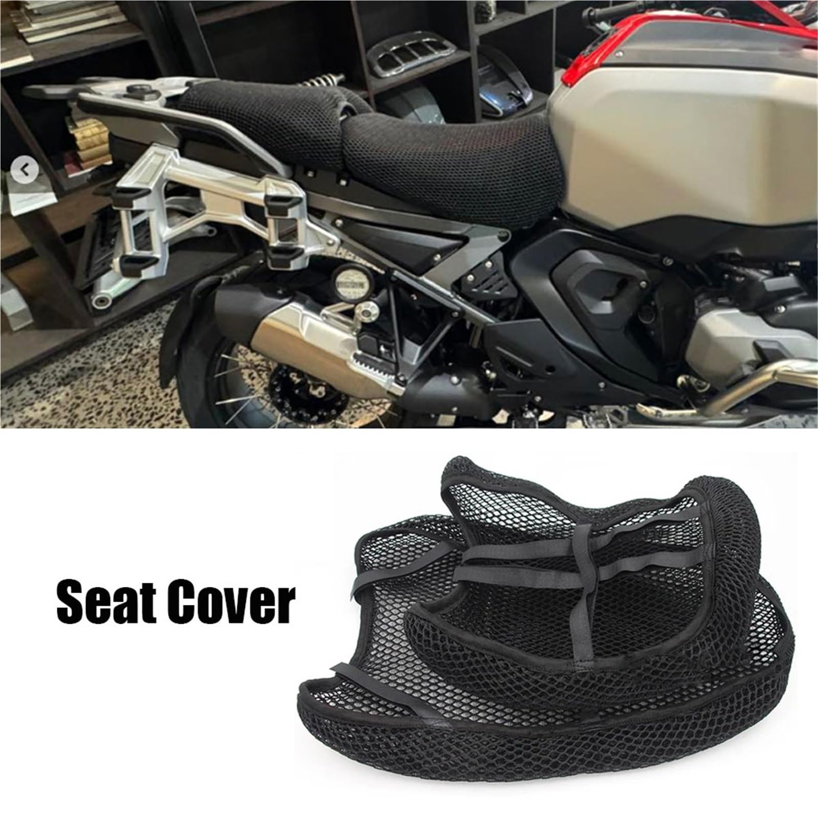 Per BMW R 1300GSA R1300 GS ADVENTURE Coprisedile Per Moto In Nylon Antiscivolo Flusso D'aria 3D Maglia A Nido D'ape Proteggi Cuscini