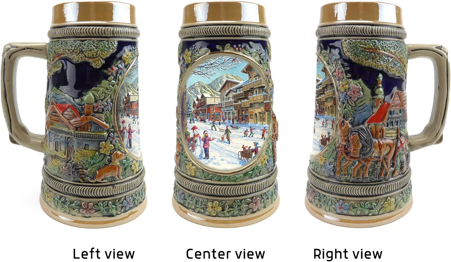 0.55 L | OktoberfestHaus "Winter" (Winter) In Germany Beer Stein (#4 In Collection of Four Steins) German Gifts for Men Collectible Beer Steins and Germany Beer Mugs for Beer Lover Gift Idea
