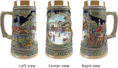 Miniatura 8 de 0.55 L  OktoberfestHaus "Sommer" (Summer) In Germany Beer Stein (#2 en la colección de cuatro vasos) Jarras de cerveza, jarras de cerámica, regalos