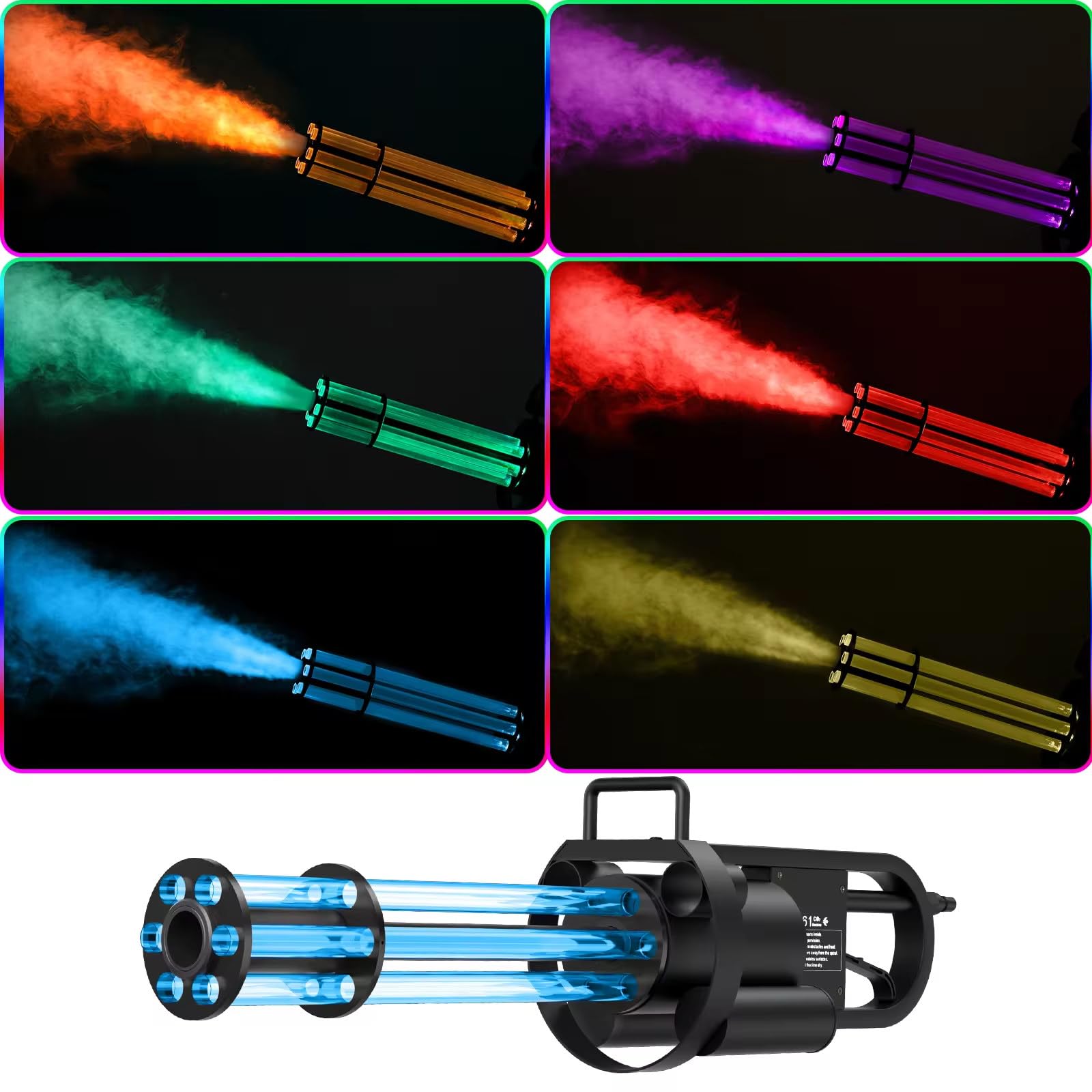 Máquina Jet CO2 LED Profesional, Cañón de Humo CO2 con Luces LED Multicolor Rotativas, Efecto Especial para Bares, Discotecas, Salas de Concierto, Eventos y Bodas, Alcance 8-10m