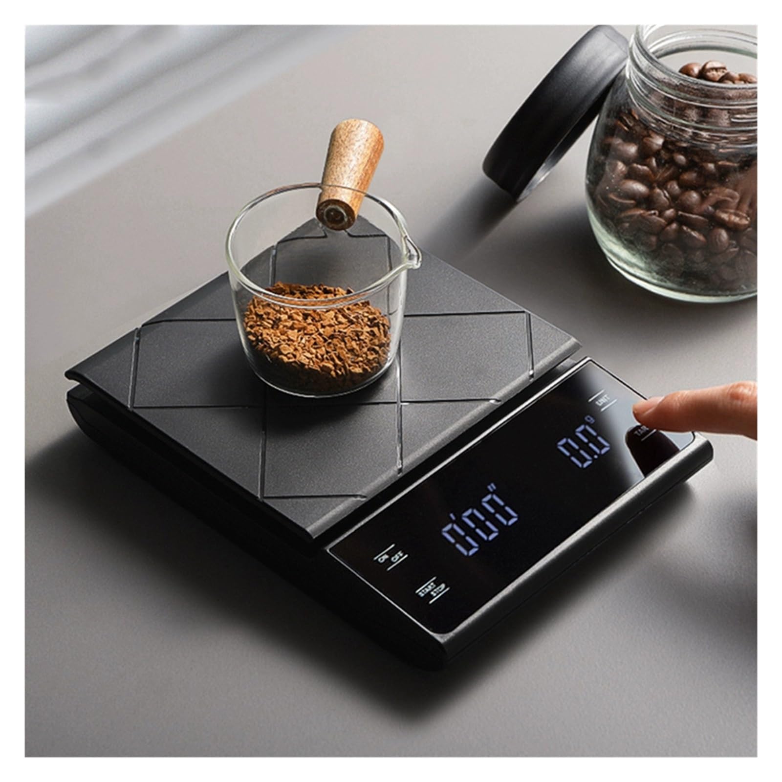 3 Kg/0,1g Peso De Cocina Digital Gramos Balanza Electrónica Café Alta Precisión Portátil Con Temporizador Comida Espresso Medición Precisa Esfuerzo(Rechargeable version)