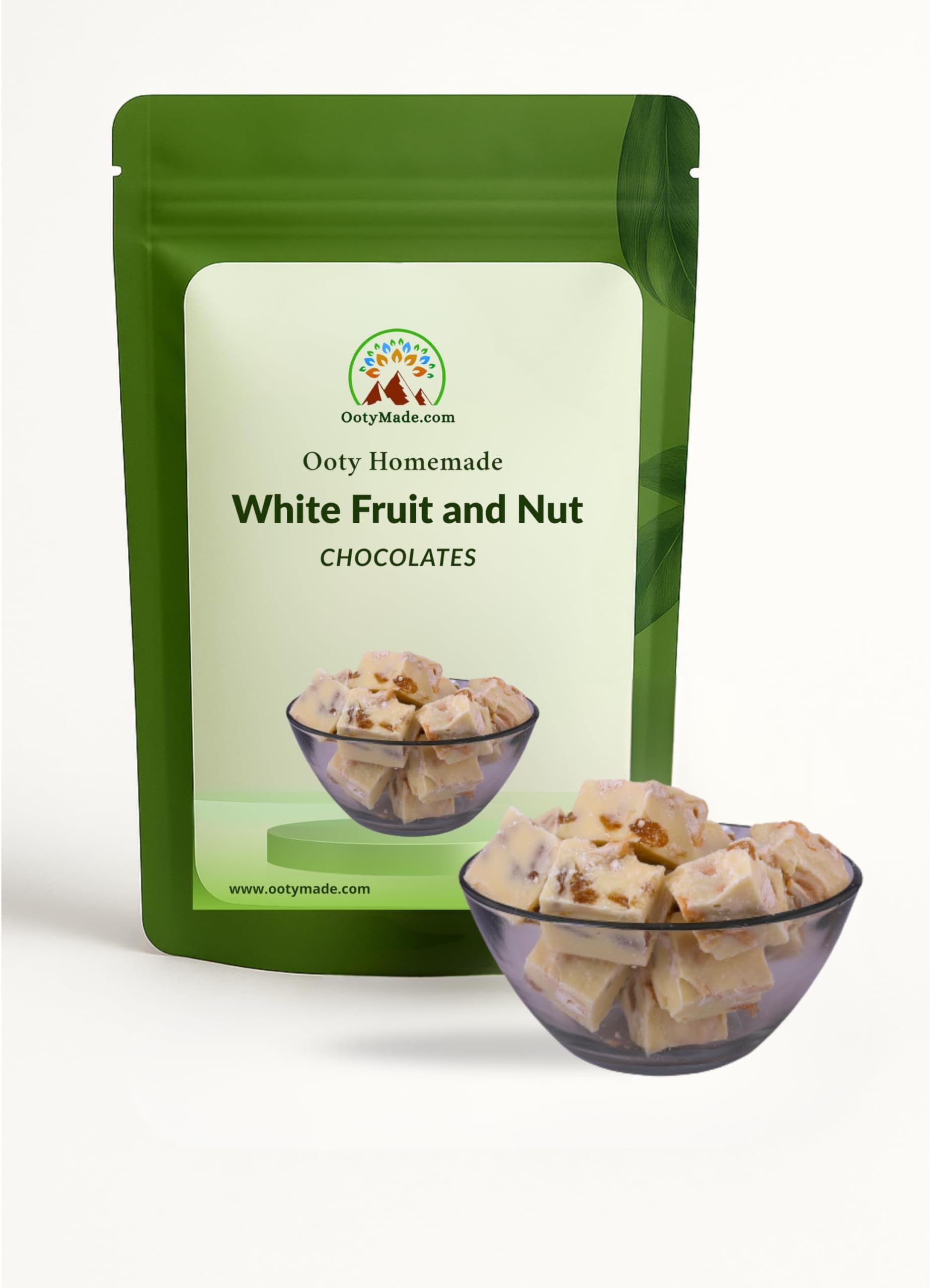 White Fruit and Nut Chocolate 250 Grams - Organic Homemade Assorted Ooty Chocolates - Premium Ooty Chocolate Box