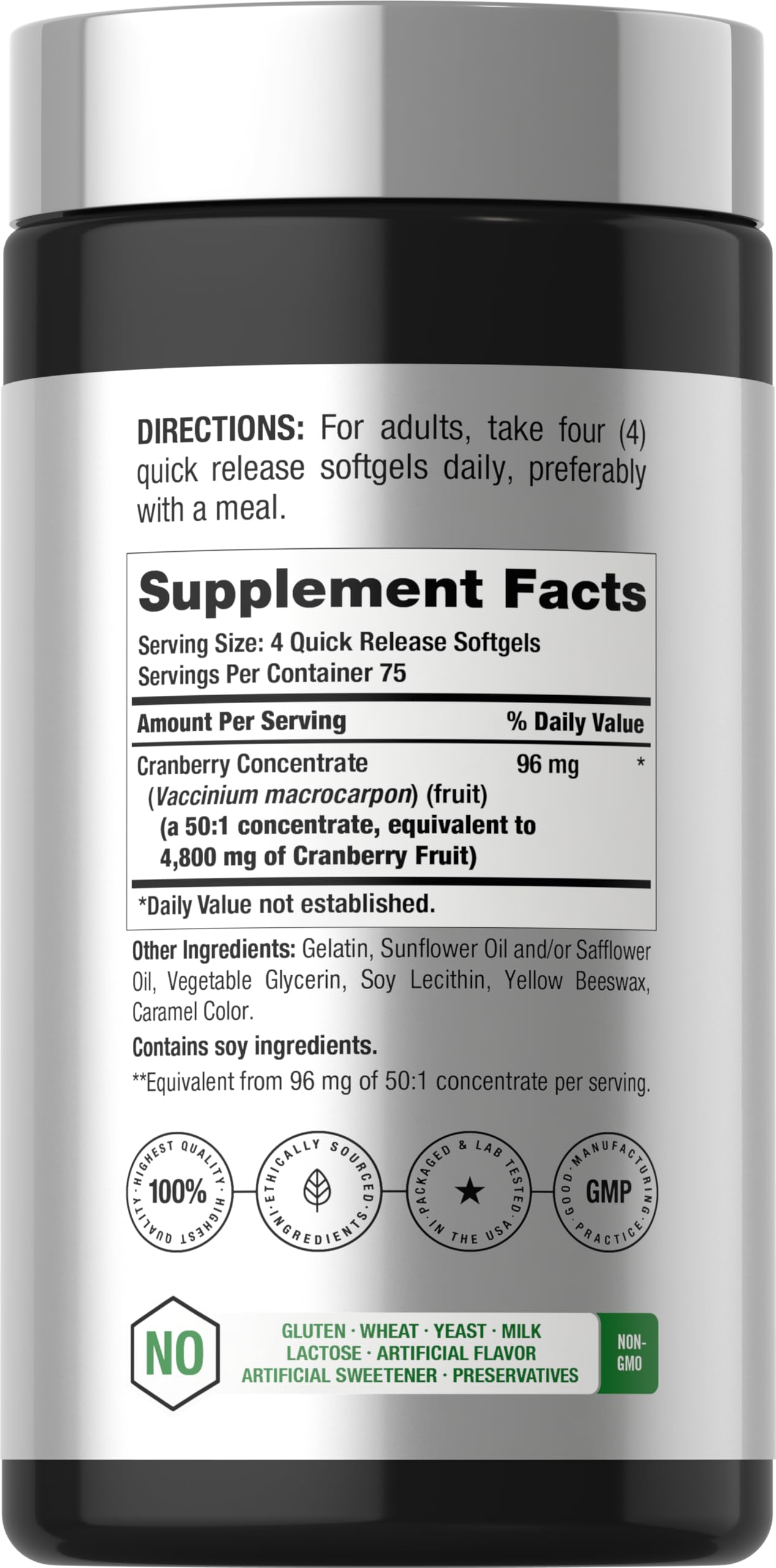 Horbäach Cranberry Pills | 300 Softgels | Non-GMO, Gluten Free Supplement — Amazon image 2